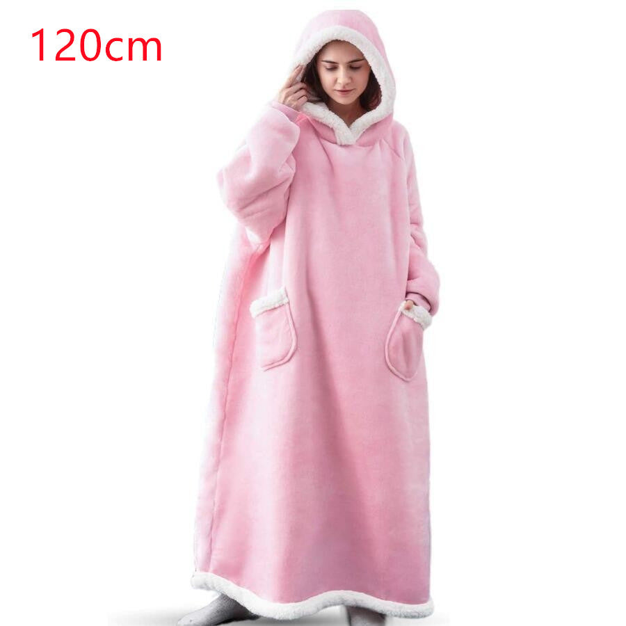 Oversize hoodie-tæppe med teddyfor