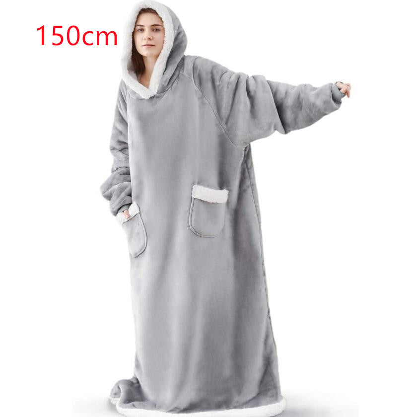 Oversize hoodie-tæppe med teddyfor
