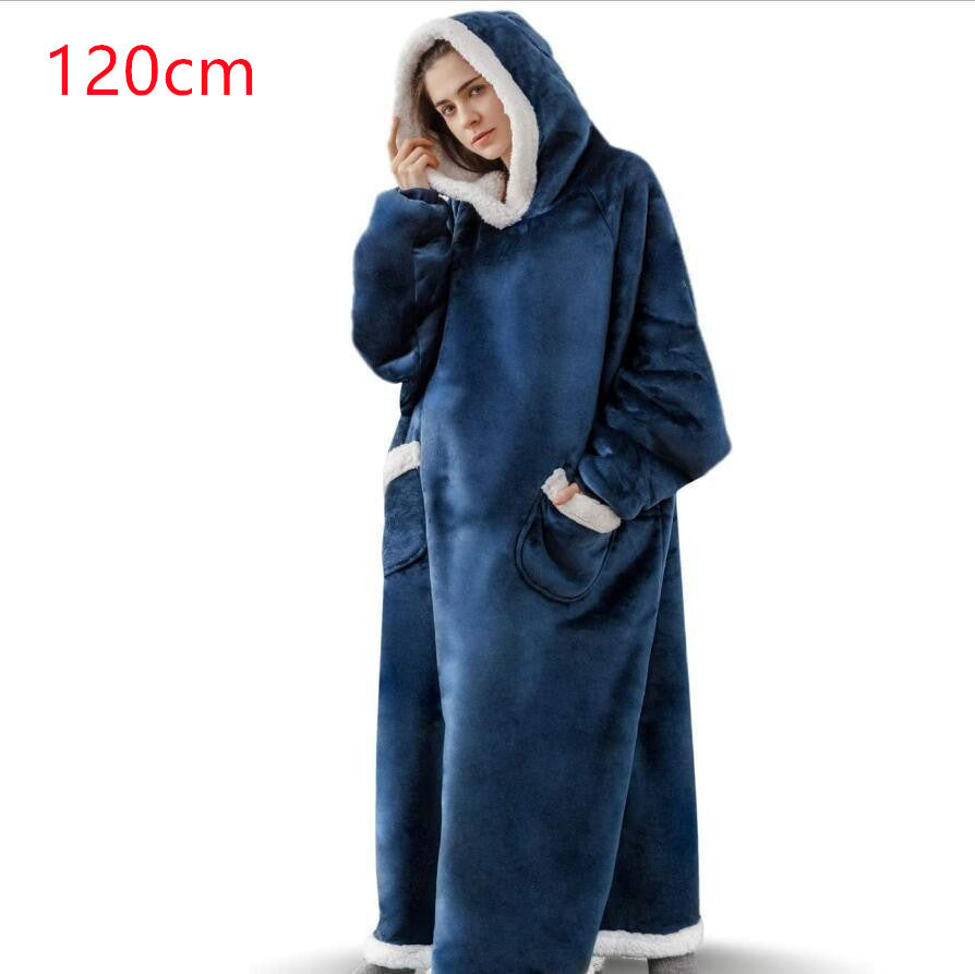 Oversize hoodie-tæppe med teddyfor