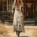 Silvia | Vintage-inspireret langærmet blomsterkjole