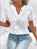Thea | Elegant Blomstret Skjorte med Knapper