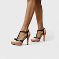 Amanna | Klassiske T-Strap Højhælede Sandaler