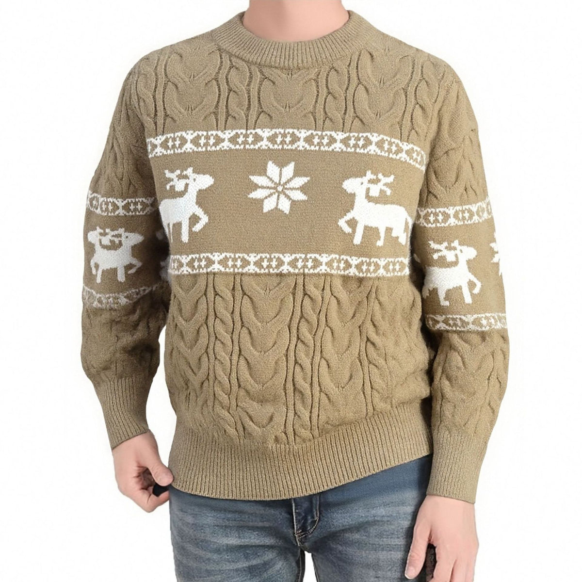 Julesweater herre med rensdyrmotiv