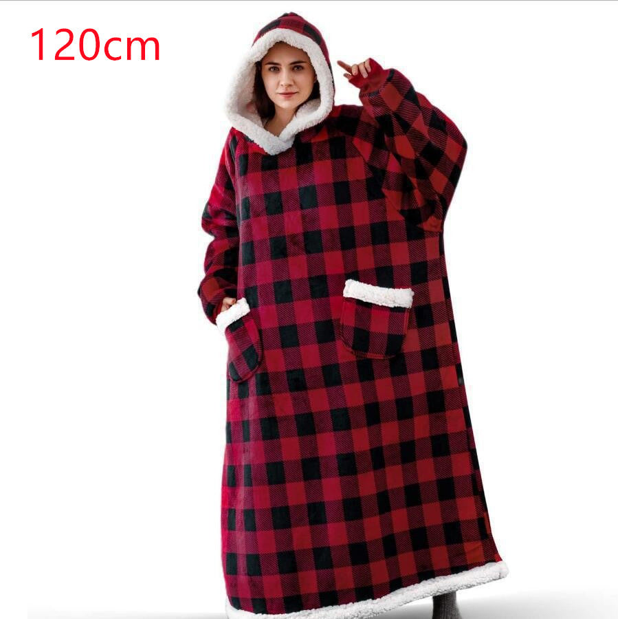 Oversize hoodie-tæppe med teddyfor