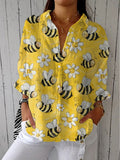Pamela | Casual Bee Blossom Design Bluse
