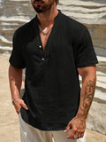 Liam | Casual Kortærmet Henley Skjorte