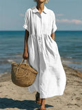 Mandy | Elegant Kjole med Krave og Knapper