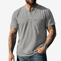Arnel | Herre Vasket Henley Kortærmet Pocket T-Shirt