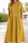 Trixie | Elegant Blomster Sommer Midi Kjole