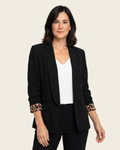 Valeria - Elegant Leopard Print Ærme Cardigan