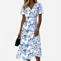 Jodie | Stilfuld Blomster Midi Kjole