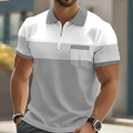 Theo | Casual Zipper Stribet Polo Shirt