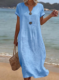 Liana | Casual Knap Strand Maxi Kjole
