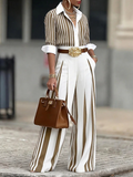 Isabella | Elegant Stribet Wide-Leg Co-Ord Sæt