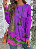 Zaria | Boho Floral Langærmet Tunika Top