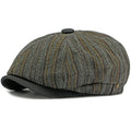 Dorian | Klassisk Stribet Tweed Flad Hat
