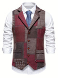 Benedict | Patchwork Vest med Herringbone Mønster