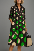 Winona | Elegant Polka Dot Midi Kjole