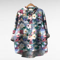 Aurelie | Klassisk Bluse med Blomsterprint og Krave
