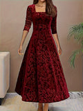 Renata | Elegant Mid Sleeve Floral Dress