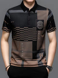 Damian | Geometrisk Mønster Polo T-shirt