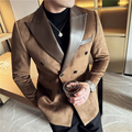 Zain | Velvet Preppy Lapel Slim Fit Seks-Buttons Jakke