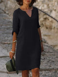 Valentina | Casual Mid Sleeve V-Hals Kjole
